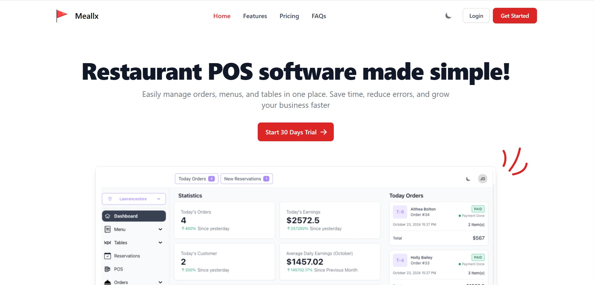 Meallx — All-in-One Restaurant SaaS